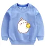 Toddler bebek hoodie kızlar moda sweatshirts çocuklar erkekler uzun kollu karikatür çocuk molang ve piupiu sevimli t shirt dış giyim 8225025