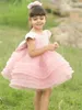 Robes de fille Robe de fête gonflée rose pour tulle tulle tutu bébé anniversaire mariage fleur fleur enfants baptême princesse