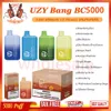 UZY Bang BC 5000 Puff Caneta Vape Descartável 12ml Bobina de Malha Pré-preenchida 650mAh Bateria Recarregável Pré-carregada 0% 2% 3% 5% Dispositivo Vaporizador de Nível Cigarro 12 Sabores Em estoque