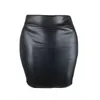 Verão bodycon plutônio mini saia feminina de couro falso sólido preto pacote hip cintura regular escritório senhora saias sexy faldas mujer moda