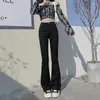 Jeans pour femmes 2024 femmes évasées café blanc vert élastique maigre droit denim pantalon femme décontracté streetwear vintage pantalon