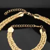 Couleur or boucles d'oreilles creuses collier ensemble mode femmes Dubaï Afrique luxe Punk bijoux collier ras du cou accessoires en gros 240102