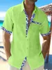 Chemises décontractées pour hommes 202 Mode d'été Hawaiian Beach Lin Chemise à manches courtes Haute Qualité Street Rose Blanc Bleu Gris Top