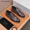 Berluti hommes chaussures habillées chaussures en cuir Bruti hommes haut de gamme qualité vache affaires décontracté étape sur paresseux Rj 2TO3