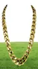 Тяжелые мужские 18-каратные мужские цепи, ожерелья с позолотой, однотонное кубинское ожерелье-цепочка N276, 60 см, 50 см244I7327222