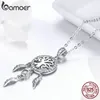 Hängen Bamoer Real 925 Sterling Silver Tree of Life Fashion Dream Catcher Pendant Halsband för kvinnor smycken SCN298