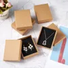 12 Uds. Conjunto de joyas de cartón caja de regalo anillo collar pulseras pendientes cajas de embalaje de regalo con esponja dentro del rectángulo 240102