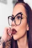 سيدة كات كبيرة من نظارات العين إطار العدسة الصافية نقاط الإطار المعدني صفر قصر النظر Nerd Vintage Women039S Eyeglass Frame7408693