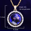 Custom Made Po Rotating double-sided Medallions Pendant Necklace 4mm Tennis Chain Zircon Men's Hip hop Jewelry 2x1 65 inch253e