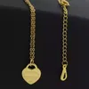 Collier d'amour de chaîne en or pour femmes bijoux de créateurs femmes charme les pendentifs à double cœur Moisanite