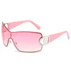 Occhiali da sole Punk Sport Donna Designer Y2K One Piece Occhiali da sole Uomo Goggle Shades D Star Eyewear UV400