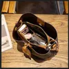 Brand luxury design Vintage bucket bag women's fashion retro style one shoulder crossbody bags printed color handbag