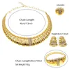 Mulheres banhado a ouro conjunto de jóias redonda forma osso colar luxo casamento e banquete jóias pulseira brincos anel 4 pçs 240102