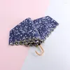 Parapluies Sun Umbrella pour femmes Star 2024 Light Summer UV 3Folding Lace Sonnenschirm