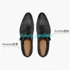 BERLUTI Men's Dress Shoes Leather Oxfords Shoes Berluti Patchwork Galet Patterned Leather Men's Business Buckle Shoes Monk Shoes Black Gray 055 HBGR