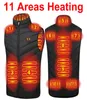 Herenvesten 11 Gebieden Verwarming Gillet Winter Bodywarmer Met Verwarming Mouwloos Donsjack Thermisch Vest Heren Dames Elektrisch Zelf He5231678