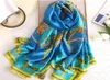 New vintage silk scarves women all match silk summer sun beach towel oversized air conditioning shawl5039600