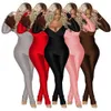 Printemps femmes deux pièces ensemble Sexy épaules dénudées grand col en v taille haute chemise pantalons serrés ensembles de sport décontractés pour les femmes Slim Fit vêtements décontractés