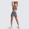 Fatos femininos yoga correndo 2 pçs ginásio conjunto roupas de treino para mulheres sem costura fitness esportes sutiã shorts terno feminino esportiva treino