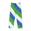 Mäns Sleepwear Sierra Leone Flag 3D Casual Pama Pants Drawstring Pockets Sleep Bottoms 2024 Man Tryckt Löst raka byxor