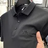 Polos masculinos casual gelo polo camisa mens mulheres manga curta bordada carta moletom designer tshirt negócio luxo confortável pulôver top88qk