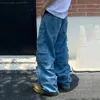 Mäns jeans FEMQ Denim Cargo Pants Multi Pocket High Street Male Jeasn Safari Style Vintage Y2K Overaller Höst 2024 TIDE TROUSERS