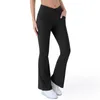 Damesbroek Effen Vrouw Flare Slim Fit Hoge taille Casual Sport Yoga-legging Volledige lengte broek Bell Bottom