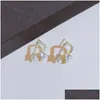 Серьги-гвоздики в богемном стиле Diwenfu, ювелирные изделия из золота 14 карат, серьги с бриллиантами Fl огранки для женщин Aretes De Plata Ley 925 Mujer Sier Orecchini Drop Deli Otvta