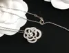 lyxiga smycken halsband Camelia hängen diamant tröja 925 sterling silver rodium pläterad designer tunna kedja kvinnor halsband FA5779342