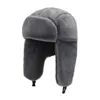 BERETS 2024女性用の冬の帽子ソフトなぬいぐるみロシアのキャップ