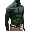 Camisas de vestido masculinas Camisa resistente ao encolhimento Slim Fit Algodão Negócios Fechamento de botão para