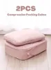 2pcs Seyahat Sıkıştırma Paketleme Küpleri Çanta Taşınabilir Bavul Giysi Organizatörleri Su geçirmez Bagaj Depolama Kılıfları Çekmece Çantalar 240102