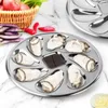 Plates Durable Oyster Dish Stainless Steel Plate Round Large Capacity Family Restaurant Tray