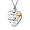 Silver Heart Cremation Urn Jewelry For Family Stainless Steel Memorial Necklace Ashes Pendant With Fill Kit299H