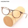 Lunettes de soleil de mode Cadres Lunettes en bois Lunettes myopes Cadre Hommes Femmes Spectacle optique Bois Lentille claire Lecture ronde plaine G282I