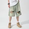 Shorts pour hommes Mode d'été Lâche Droite Cargo Street Hip Hop Mâle Trous Denim Jorts pour hommes