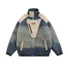 TKPA design sense niche trendy brand denim jacket with cotton men's and women's American motorcycle wind washed water thickened