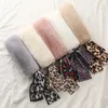 Foulards doux fausse fourrure écharpe pour femmes coréen léopard peluche col col fille dame automne hiver plus chaud