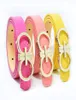 Design Kids Belts Candy Color For Girls Meninos Mulheres Ajuste o cinto de couro PU Cummerbund Whole6096497