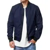 Jaquetas masculinas leves bombardeiro jaqueta zip frente gola blusão softshell casaco primavera outono casual fino ajuste shacket