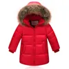 Nature fourrure hiver doudoune pour garçons manteaux fille vêtements vêtements pour enfants épaissir vêtements d'extérieur parka enfants 80-160 cm 231229