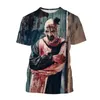 Herren T-Shirts Terrifier 3D-Druck T-Shirt Horrorfilm Rundhals Kurzarm Clown Mode Unisex Casual Tops