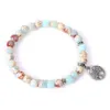 Chain Shoushan Stone Armband Rostfritt stål Tree of Life Charm Elastic Gemstone Bead Drop Leverans smycken Armband DH8GV