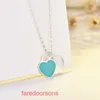 Tifannissm Pendant Necklac Best sell Birthday Christmas Gift simple love oil dripping enamel red blue pink three color heart
