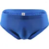 Underpants Boys U Convex Pouch Underwear For Men Polyester Ice Silk Brief Youth Bottom Shorts Pants Solid Color Panties Low Waist