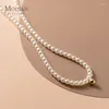 Pendants Modian 925 argent sterling élégant collier de charme de perle blanc coque en or perles de couchage pour femmes bijoux fins