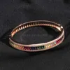 Nova moda meninas mulheres pulseira pulseiras de bronze banhado a ouro colorido cz tênis pulseiras pulseiras para meninas feminino agradável presente