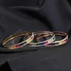 Nova moda meninas mulheres pulseira pulseiras de bronze banhado a ouro colorido cz tênis pulseiras pulseiras para meninas feminino agradável presente