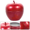 Storage Bottles 4 Pcs Apple Jar Snack Can Coffee Beans Tea Food Containers Tinplate With Lid