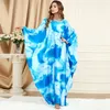 Abbigliamento etnico Abito musulmano Donna Abaya Caftano Jilbab Manica a pipistrello Abiti Ramadan larghi Caftano Marocain Stampa Abito lungo Dubai Turchia Abaya